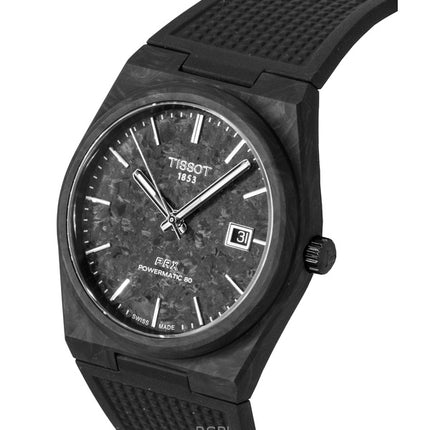 Tissot PRX Carbon Synthetic Strap Black Dial Automatic T137.907.97.201.00 100M Men's Watch