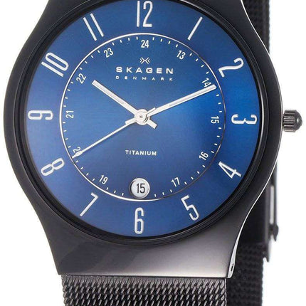 Skagen Titanium Marine Blue Dial Mesh Strap T233XLTMN Mens Watch