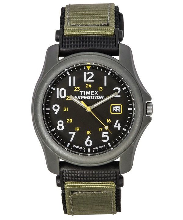 Timex Expedition Camper Fabric Strap Black Dial Quartz T42571 Mens