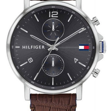 Tommy Hilfiger Daniel Grey Dial Leather Strap Quartz 1710416 Men's Watch