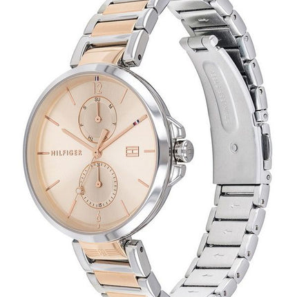 Tommy Hilfiger Two Tone Stainless Steel Multifunction Rose Gold Dial Quartz 1782127 Womens Watch
