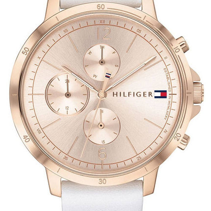 Tommy Hilfiger Madison Rose Gold Tone Dial Leather Strap Quartz 1782193 Women's Watch