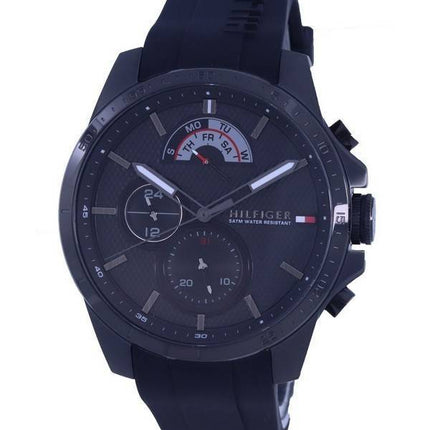 Tommy Hilfiger Decker Black Dial Silicon Band Quartz 1791352 Mens Watch