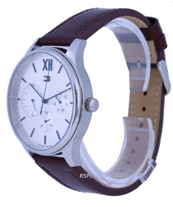 Tommy Hilfiger Damon Leather White Dial Quartz Mens