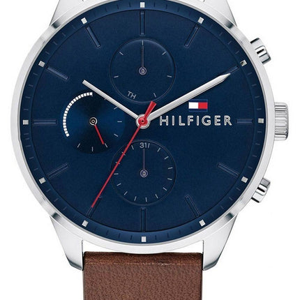 Tommy Hilfiger Chase Blue Dial Leather Strap Quartz 1791487 Men's Watch
