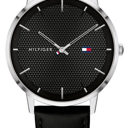 Tommy Hilfiger James Black Dial Leather Strap Quartz 1791651 Mens Watch
