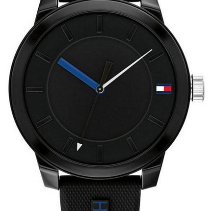 Tommy Hilfiger Denim Black Dial Silicon Strap Quartz 1791744 Mens Watch