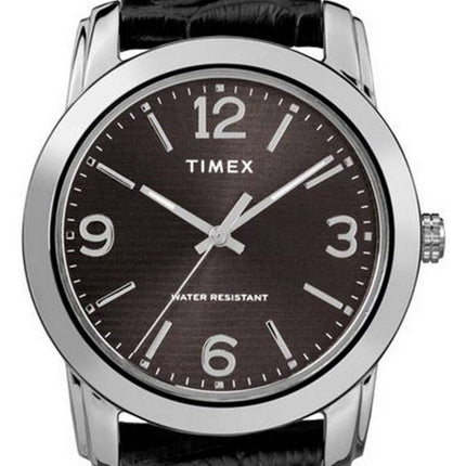 Timex Classic Black Dial Leather Strap Quartz TW2R86600 Men's Watch