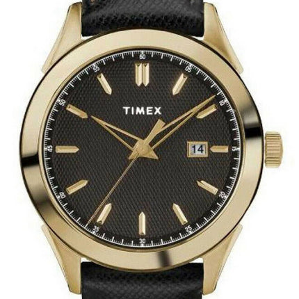 Timex Torrington Black Dial Leather Strap Quartz TW2R90400 Men's Watch