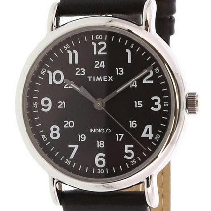 Timex Weekender Black Dial Leather Strap Quartz TW2T30700 Men's Watch