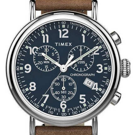 Timex Standard Chronograph Leather Strap Quartz TW2T68900 Mens Watch