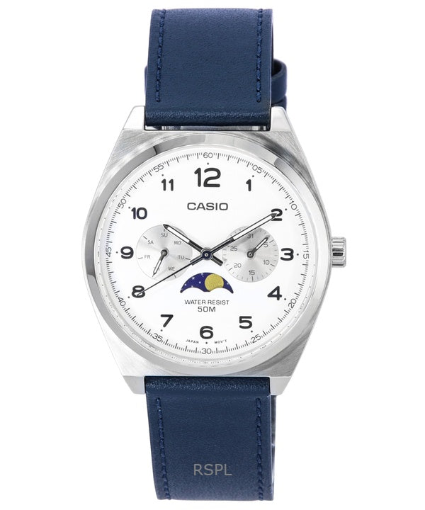 Refurbished Casio Standard Analog Moon Phase White Dial Quartz MTP-M300L-7A Men's Watch