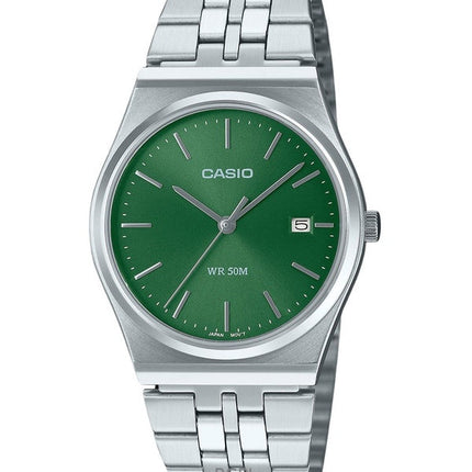 Refurbished Casio Standard Analog Stainless Steel Green Dial Quartz MTP-B145D-3AV Unisex Watch