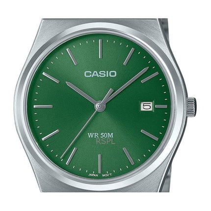Refurbished Casio Standard Analog Stainless Steel Green Dial Quartz MTP-B145D-3AV Unisex Watch