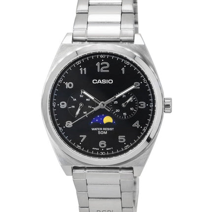 Refurbished Casio Standard Analog Moon Phase Black Dial Quartz MTP-M300D-1A Men's Watch