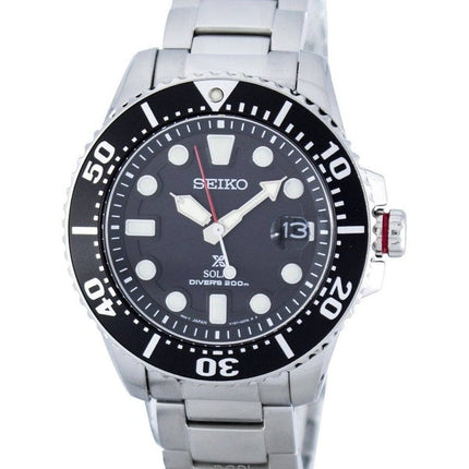 Refurbished Seiko Prospex Black Dial Solar Diver's SNE437P1 200M Men's Watch