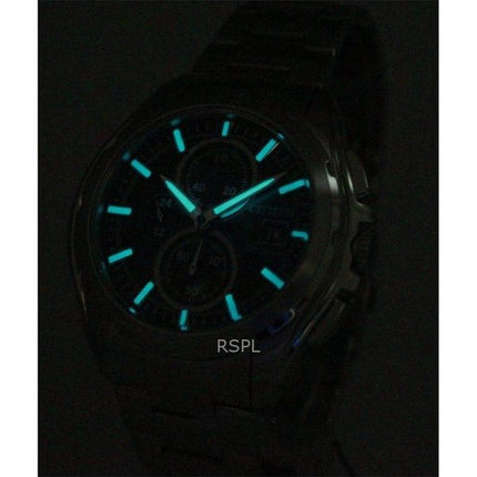 Refurbished Citizen Eco-Drive Chronograph Stainless Steel Black Dial CA0270-59F 100M Men's Watch