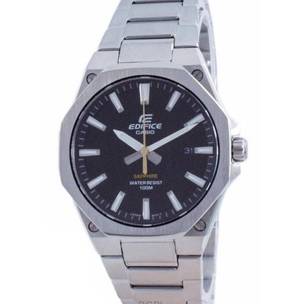 Refurbished Casio Edifice Slim Line Analog Stainless Steel Black Dial Quartz EFR-S108D-1A 100M Men's Watch