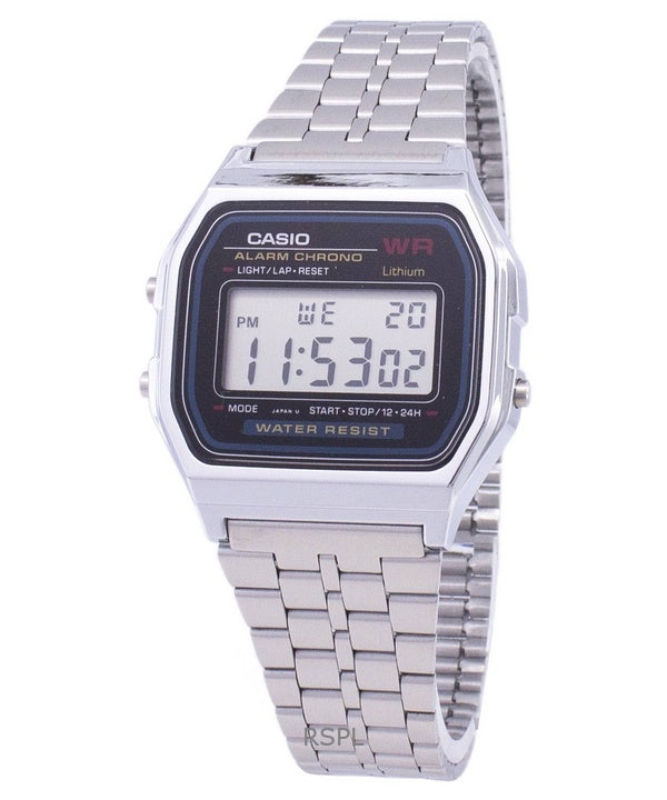 Refurbished Casio Digital Stainless Steel Quartz A159WA-N1DF Men's Watch