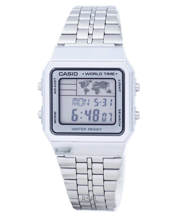 Refurbished Casio Digital Stainless Steel Quartz A500WA-7DF Men's Watch