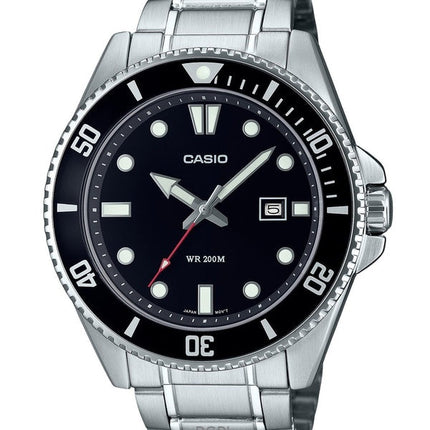 Refurbished Casio Standard Analog Stainless Steel Black Dial Quartz MDV-107D-1A1 200M Men's Watch