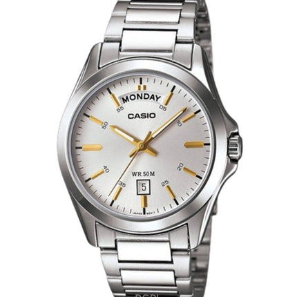 Refurbished Casio Classic Analog Stainless Steel Silver Dial Quartz MTP-1370D-7A2 Men's Watch
