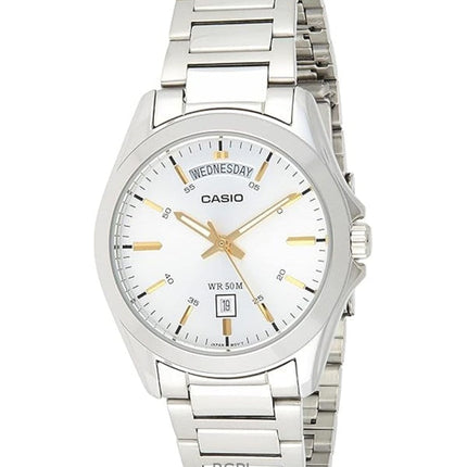 Refurbished Casio Classic Analog Stainless Steel Silver Dial Quartz MTP-1370D-7A2 Men's Watch