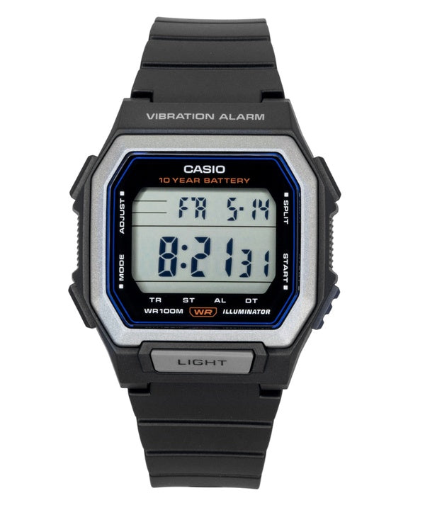 Casio Digital Resin Strap Black Dial Quartz W-738H-1AV 100M Men's Watch