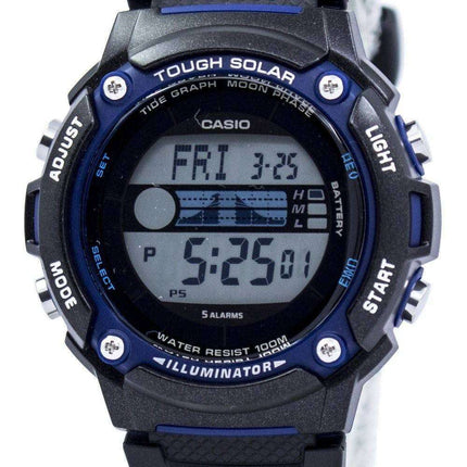 Casio Tough Solar Illuminator Tide Graph Moon Phase Digital W-S210H-1AV Men's Watch