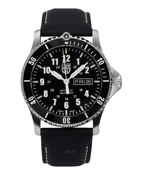 Luminox Sport Timer Leather Strap Blue Dial Automatic Diver's XS.0921 200M Men's Watch