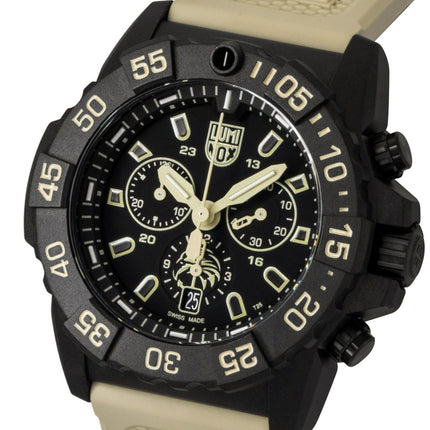 Luminox Navy Seal Chronograph Rubber Strap Black Dial Quartz Diver's XS.3590.NSF.2 200M Men's Watch