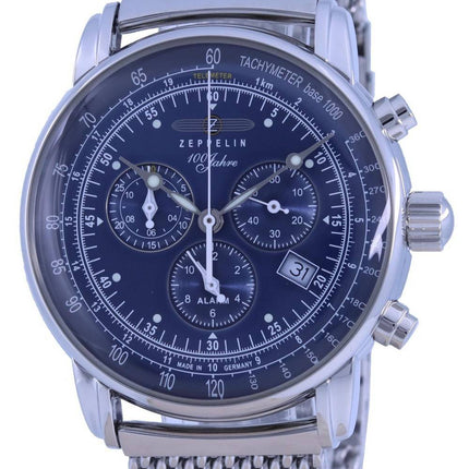 Zeppelin 100 Jahre Ed.1 Blue Dial Chronograph Quartz 7680M-3 7680M3 Mens Watch