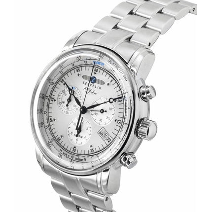Zeppelin 100 Jahre Chronograph Stainless Steel White Dial Quartz 7680MB1 Men's Watch