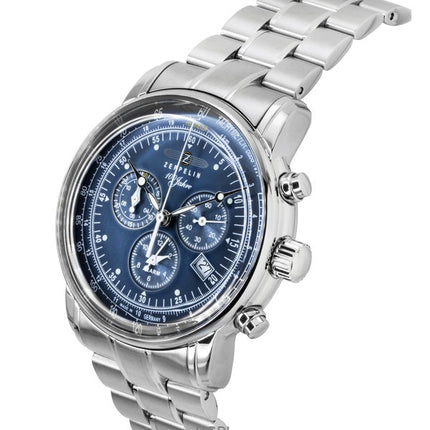 Zeppelin 100 Jahre Chronograph Stainless Steel Blue Dial Quartz 7680MB3 Men's Watch