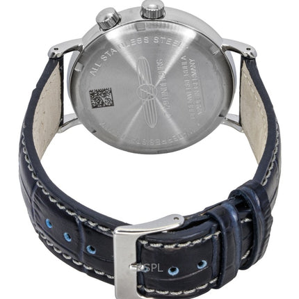 Zeppelin Hindenburg Blue Leather Strap White Dial Quartz 80441 Men's Watch