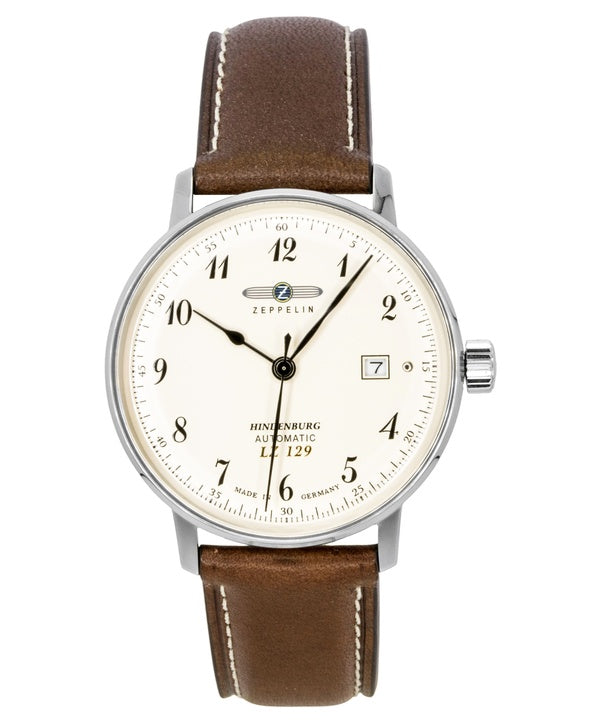 Zeppelin LZ129 Hindenburg Leather Strap Beige Dial Automatic 80565 Men's Watch