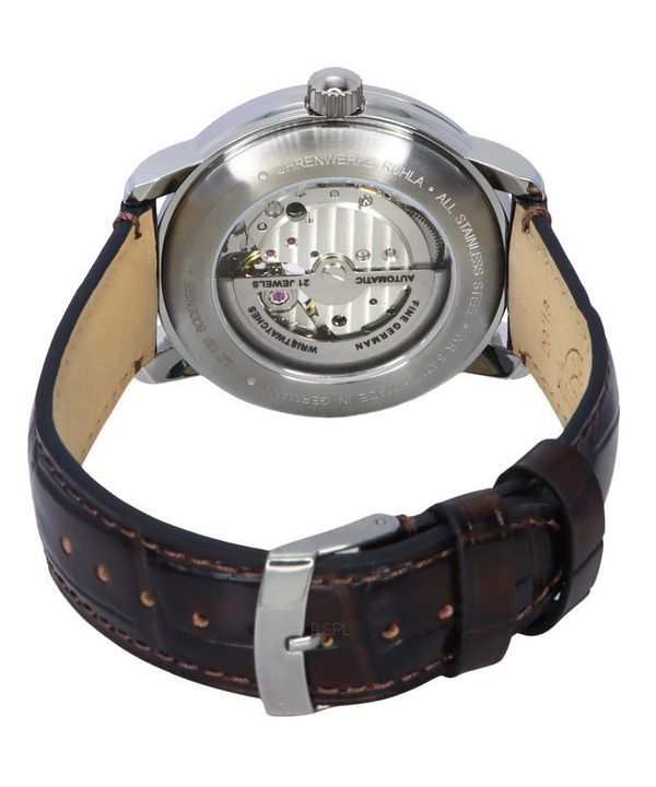 Zeppelin LZ 120 Bodensee Leather Strap Open Heart Green Dial