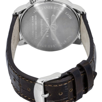 Zeppelin Friedrichshafen Brown Leather Strap Gold Dial Quartz 85365 Men's Watch