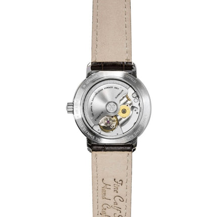 Zeppelin Friedrichshafen Leather Strap Open Heart Gold Dial Automatic 85675 Women's Watch