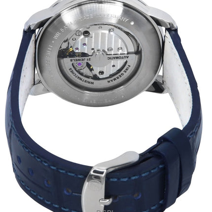 Zeppelin Friedrichshafen Leather Strap Blue Dial Automatic 85683 Men's Watch