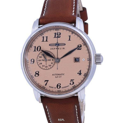 Zeppelin LZ127 Graf Beige Dial Leather Automatic 8668-5 86685 Men's Watch