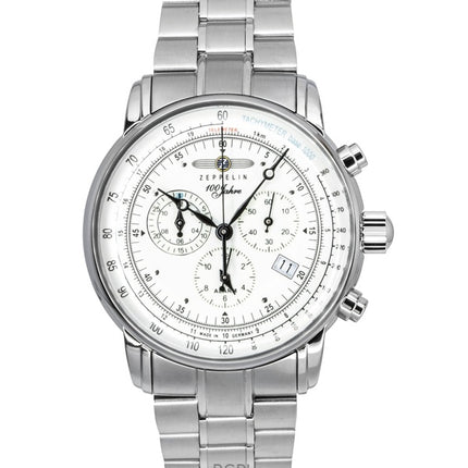 Zeppelin 100 Jahre Chronograph Stainless Steel Beige Dial Quartz 8680MB3 Men's Watch