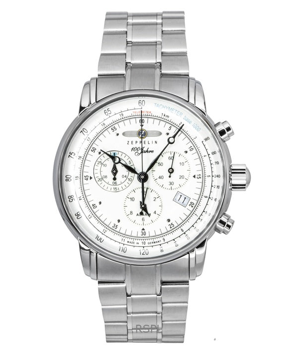 Zeppelin 100 Jahre Chronograph Stainless Steel Beige Dial Quartz 8680MB3 Men's Watch