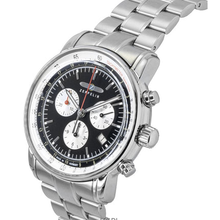 Zeppelin LZ 14 Marine Chronograph Stainless Steel Black Dial Quartz 8888MB2 Men's Watch