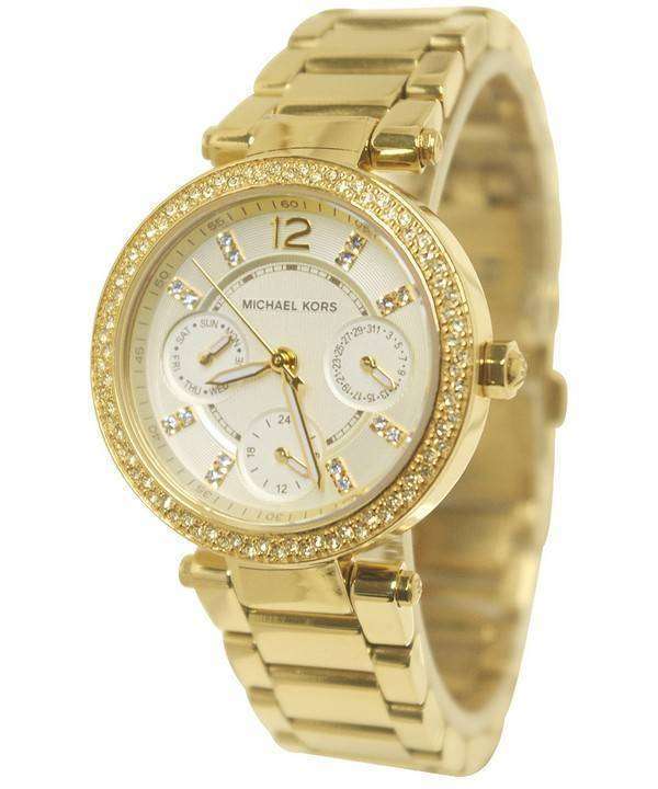 Michael Kors Mini Parker Champagne Glitz Dial Crystals MK6056 Womens Watch  - CityWatches IN