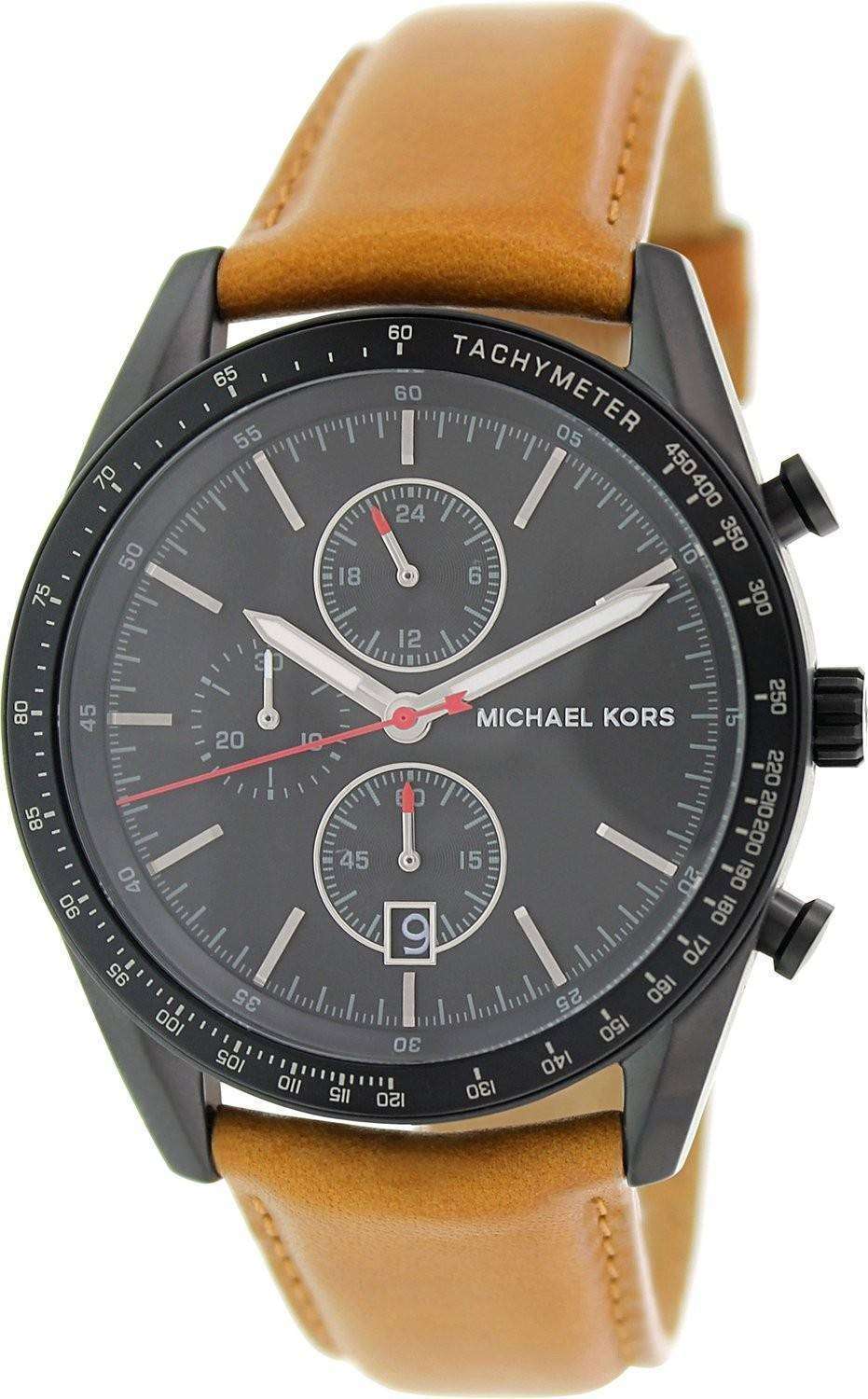 Michael Kors Accelerator Chronograph Tan Leather Strap MK8385 Mens Watch -  CityWatches IN