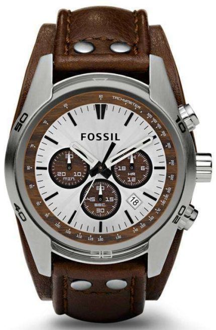 Fossil Cuff Chronograph Tan Leather CH2565 Mens Watch