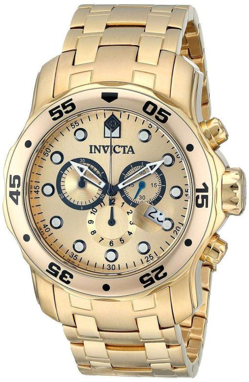 Invicta Pro-Diver Chronograph Gold Dial INV0074/0074 Mens Watch