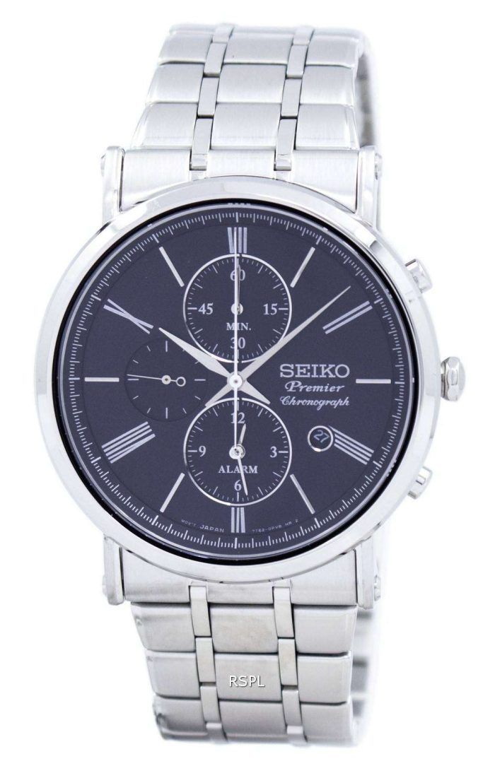 Seiko Premier Chronograph Alarm Quartz SNAF75 SNAF75P1 SNAF75P Men's Watch
