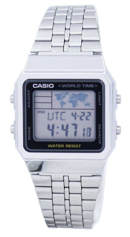 Casio Alarm World Time Digital A500WA-7DF Men's Watch - CityWatches IN